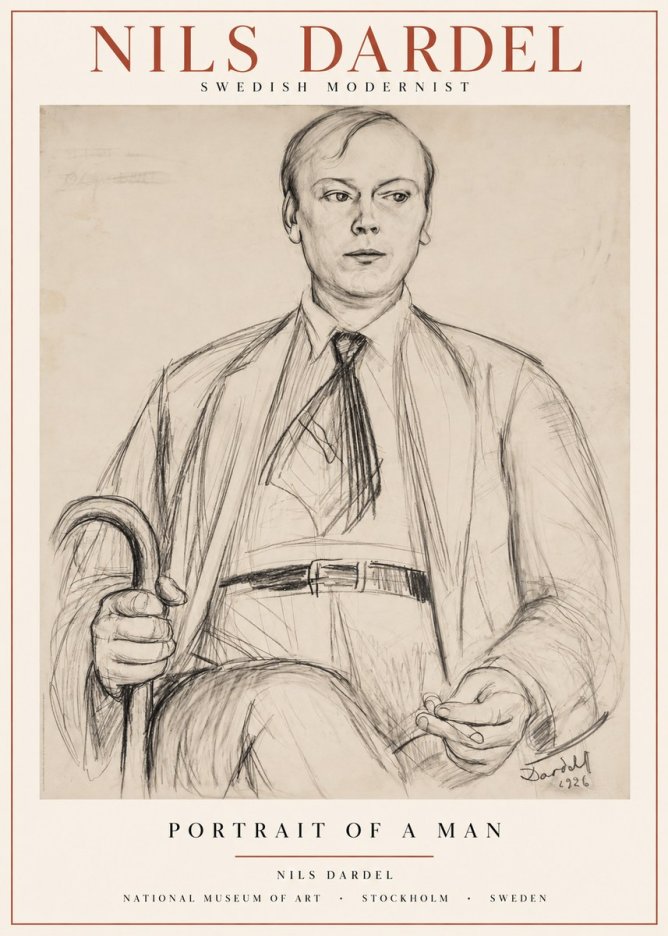 Nils Dardel Portrait of a Man No1 - Juliste