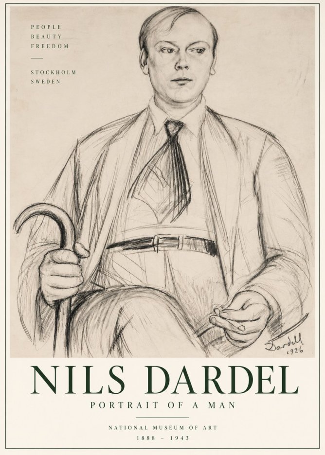 Nils Dardel Portrait of a Man No6 - Juliste
