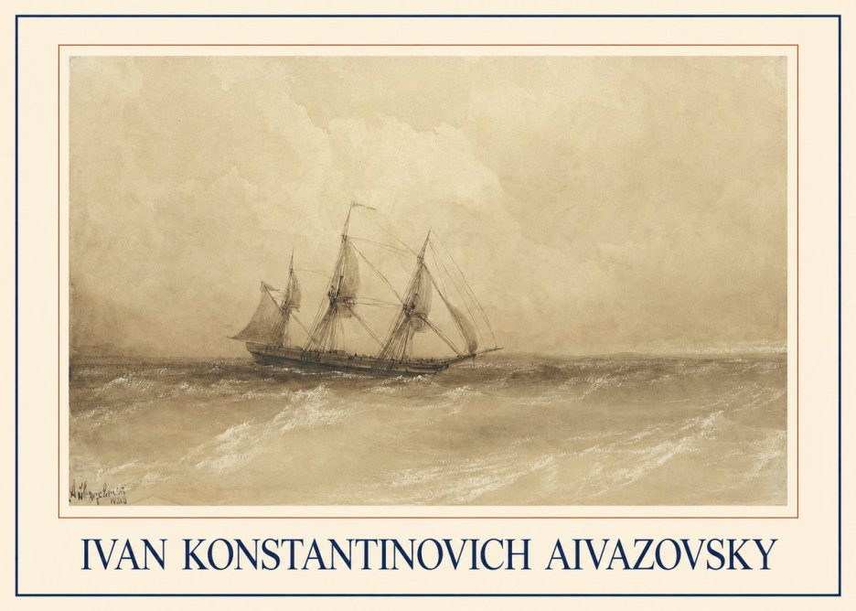Ivan Konstantinovich Aivazovsky Sailing Ship, 1843 No1 - Juliste