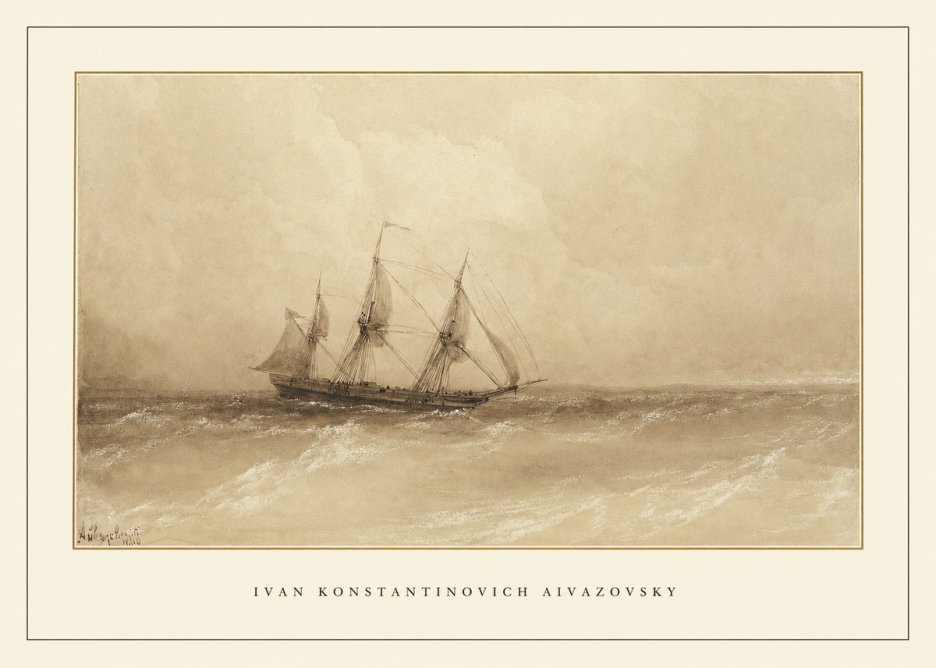 Ivan Konstantinovich Aivazovsky Sailing Ship, 1843 No4 - Juliste