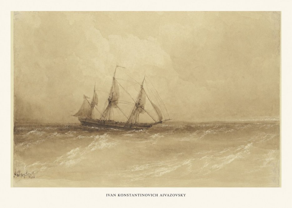 Ivan Konstantinovich Aivazovsky Sailing Ship, 1843 No6 - Juliste