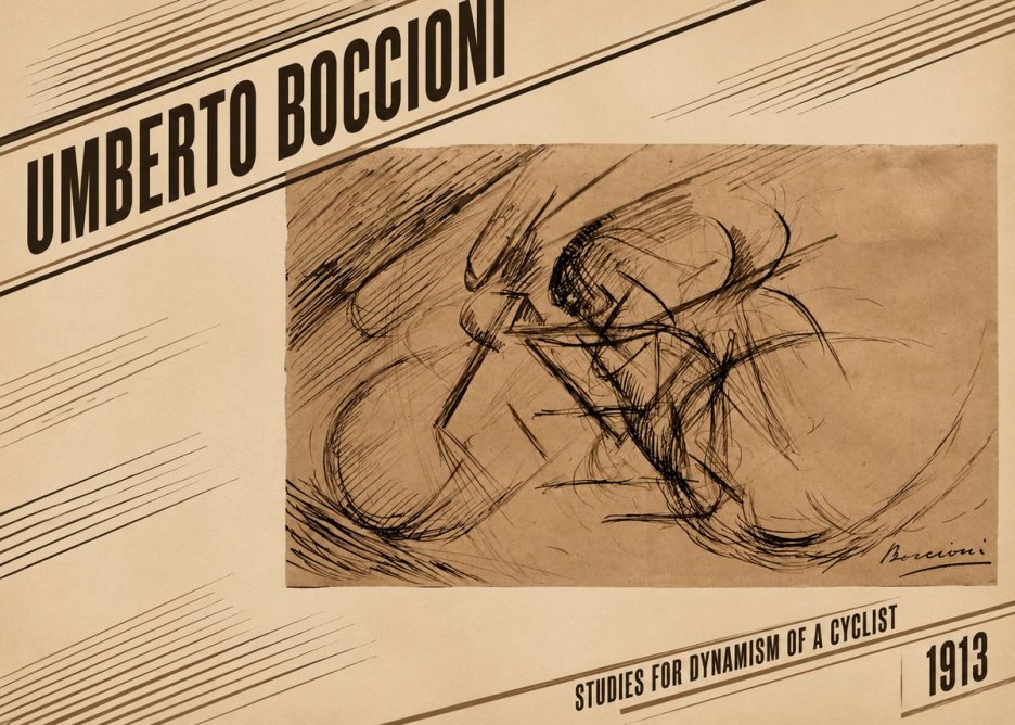 Umberto Boccioni Studies for Dynamism of a Cyclist No2 - Juliste