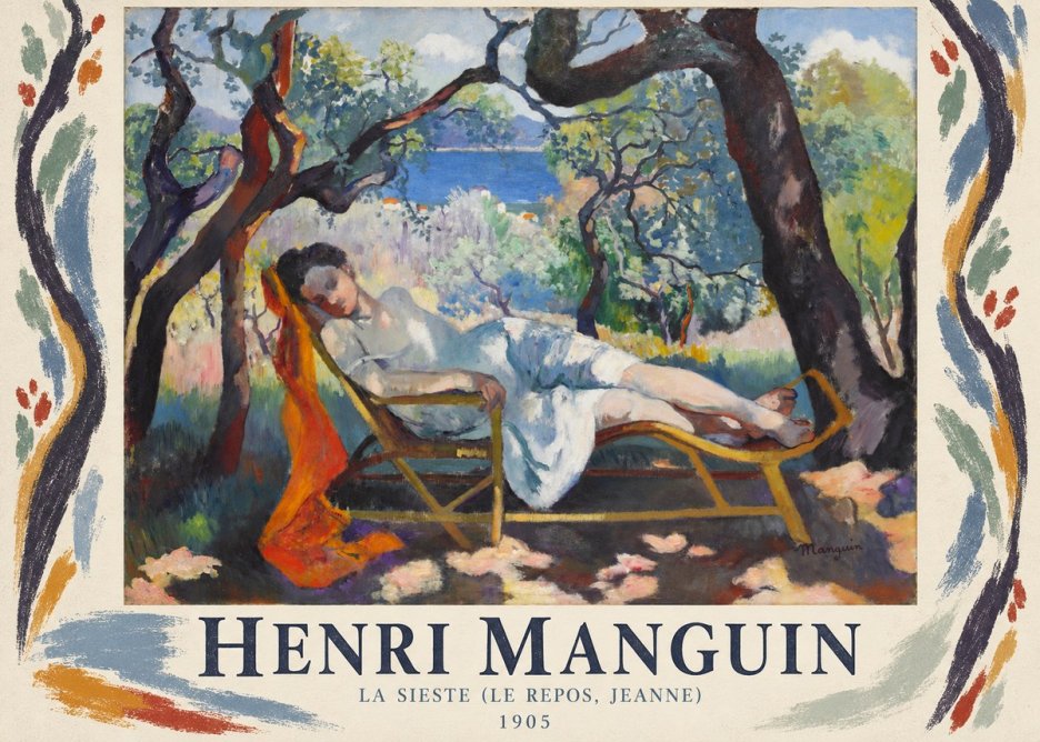Henri Manguin La Sieste (Le Repos, Jeanne) No1 - Juliste