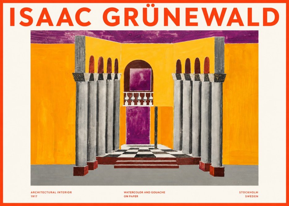 Isaac Grünewald Architectural Interior No2 - Juliste