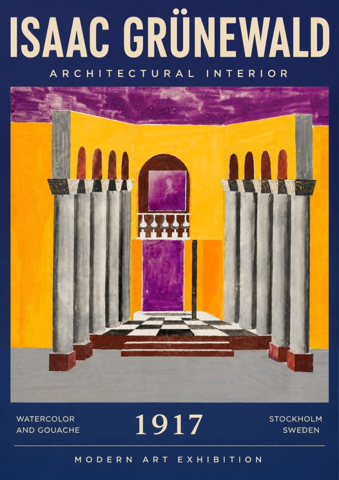 Isaac Grünewald Architectural Interior No5 - Juliste