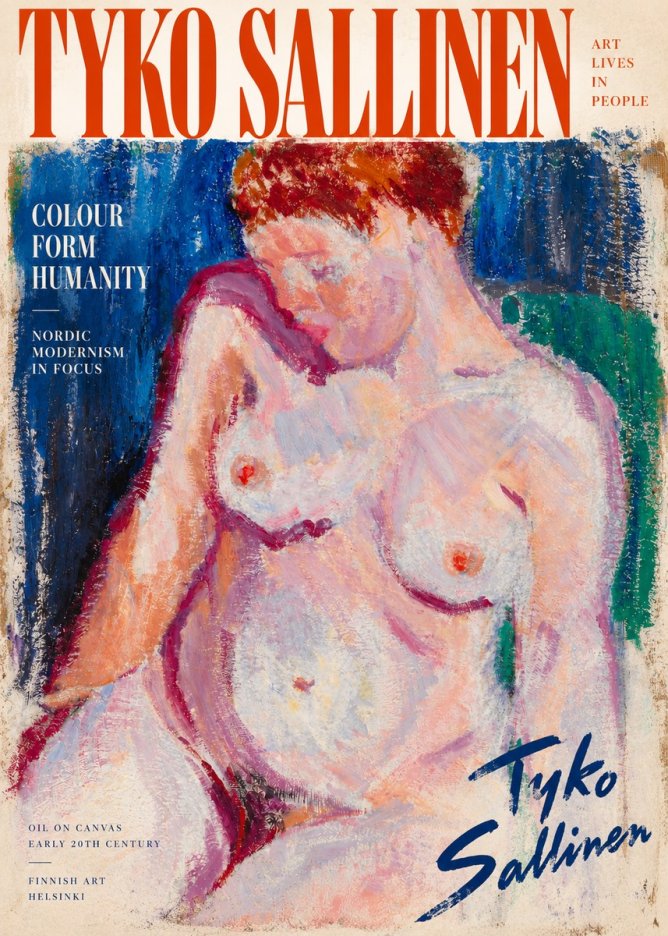 Tyko Sallinen Seated Nude No2 - Juliste