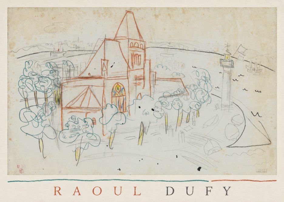 Raoul Dufy Coastal Church and Lighthouse No4 - Juliste