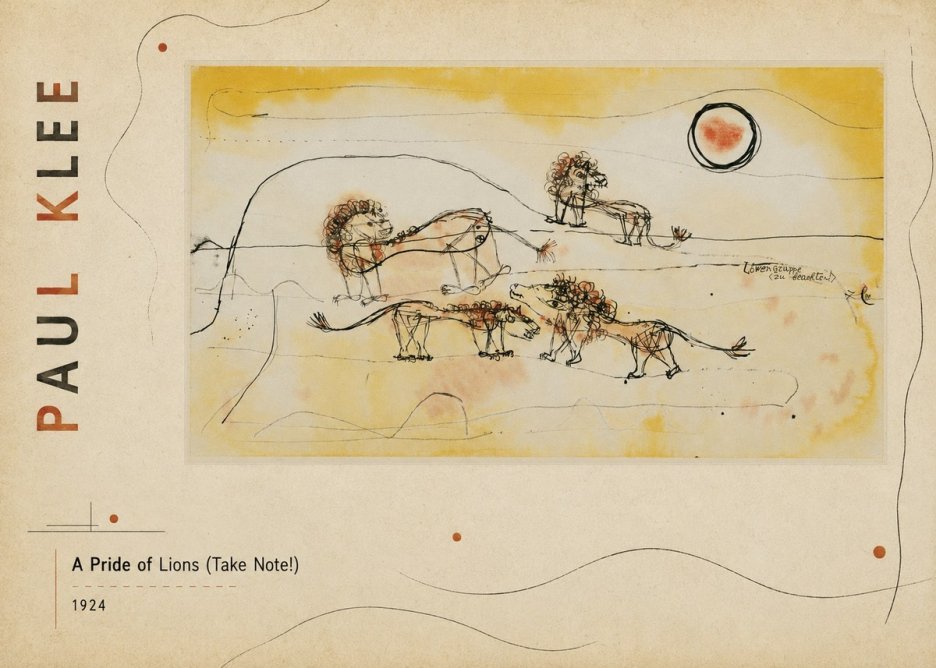 Paul Klee A Pride of Lions (Take Note!) No2 - Juliste