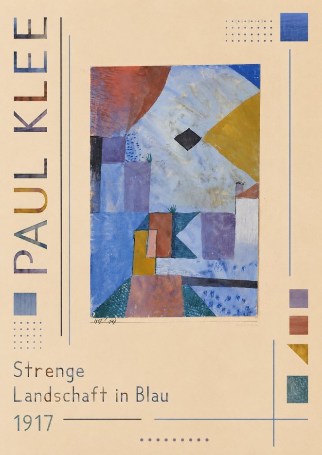 Paul Klee Strenge Landschaft in Blau No3 - Juliste