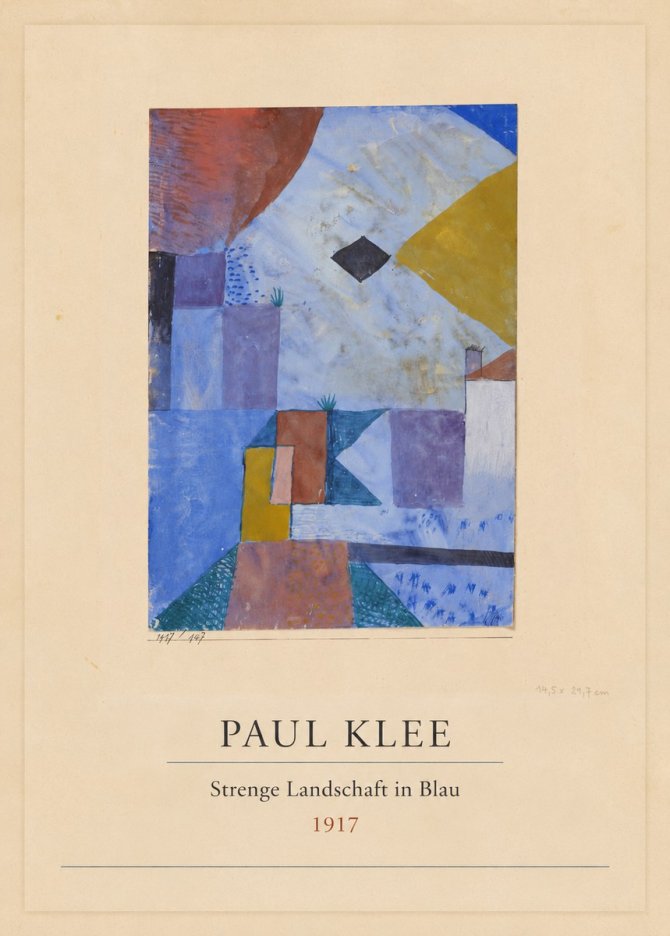 Paul Klee Strenge Landschaft in Blau No4 - Juliste