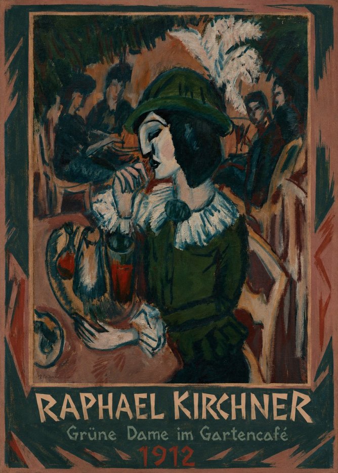 Raphael Kirchner Grüne Dame Im Gartencafé No1 - Juliste