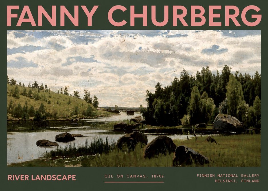 Fanny Churberg River Landscape No2 - Juliste