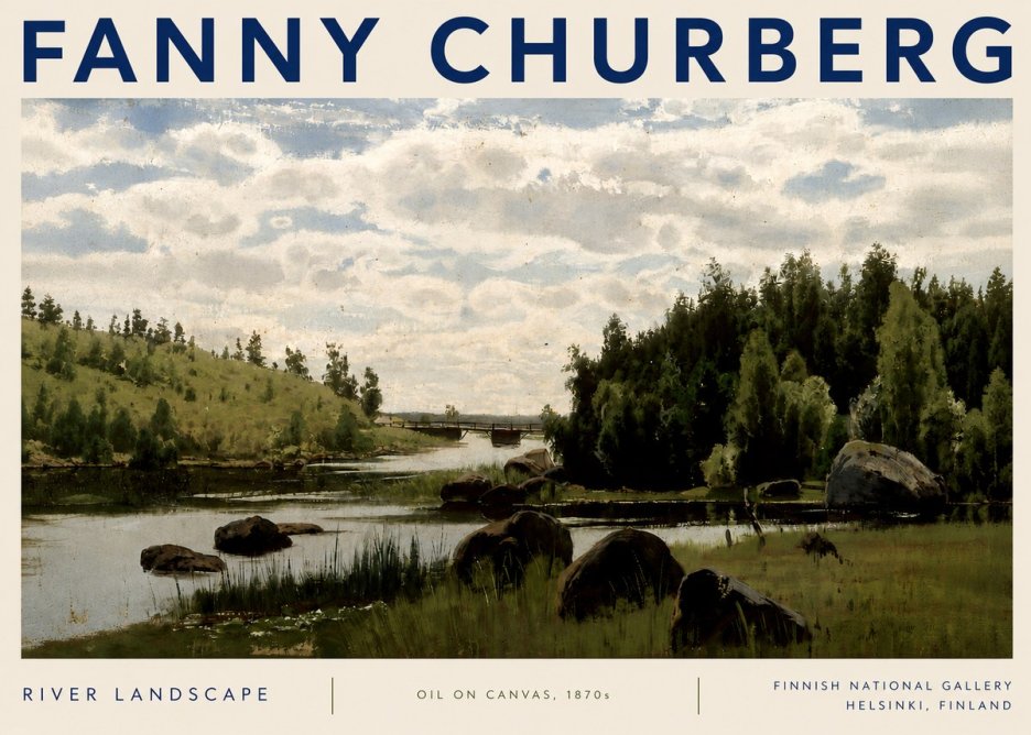 Fanny Churberg River Landscape No3 - Juliste