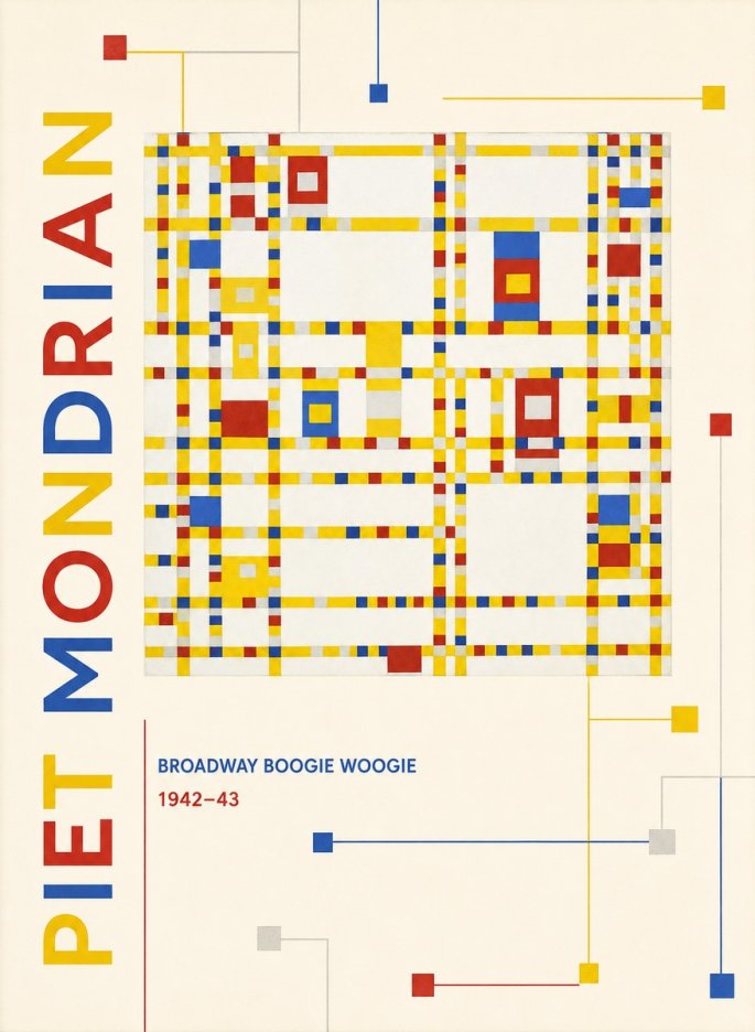 Piet Mondrian Broadway Boogie Woogie No3 - Juliste