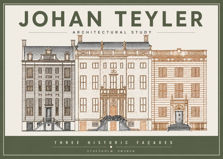 Johan Teyler Architectural Study - Three Historic Façades No3 - Juliste