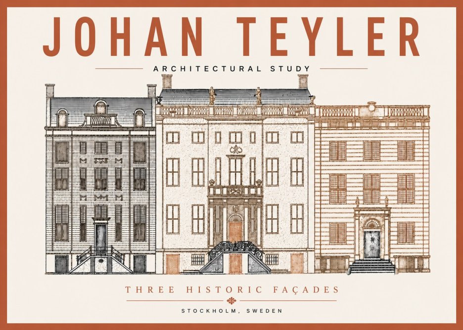 Johan Teyler Architectural Study - Three Historic Façades No6 - Juliste