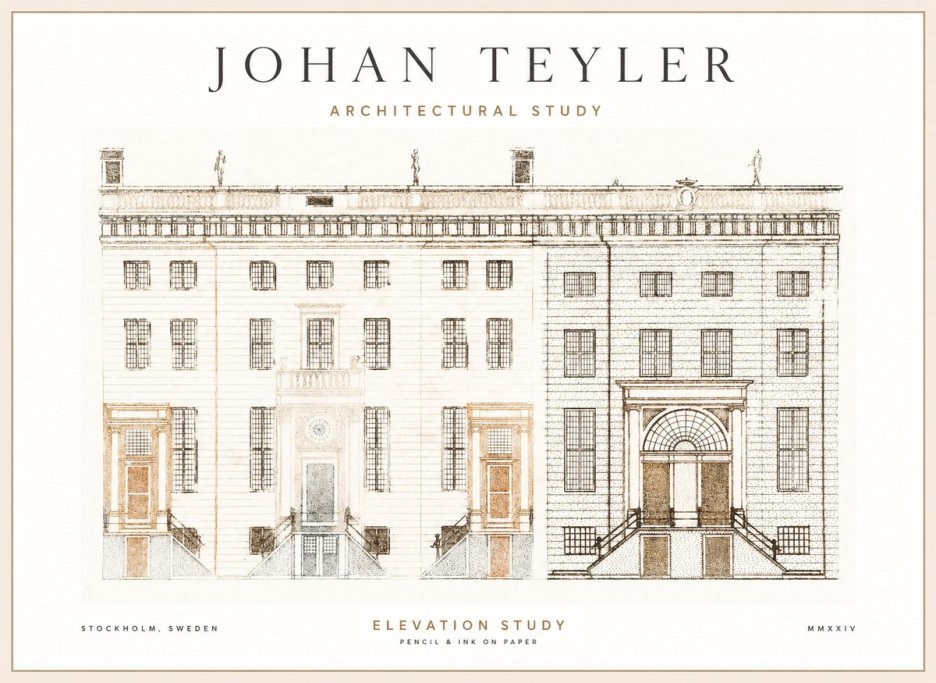 Johan Teyler Elevation Study No1 - Juliste
