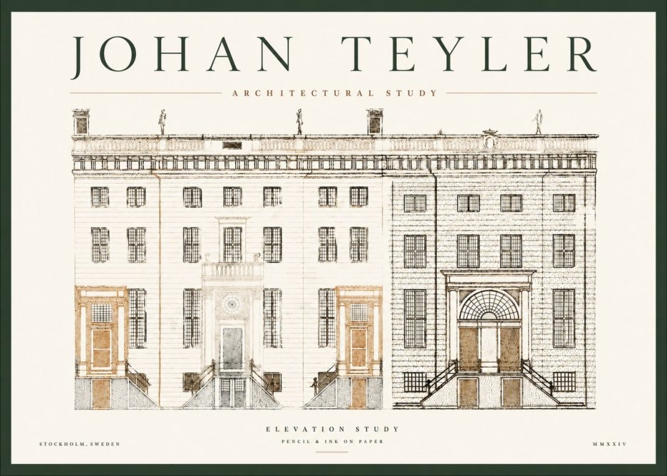 Johan Teyler Elevation Study No4 - Juliste