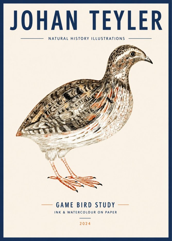 Johan Teyler Game Bird Study No3 - Juliste