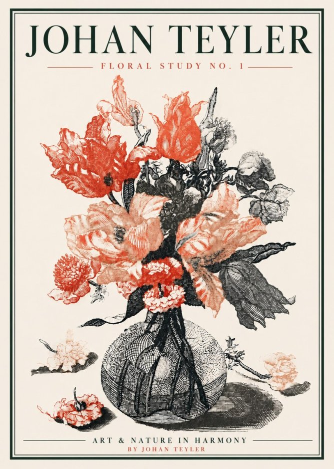 Johan Teyler Botanical Study No. 1 No5 - Juliste