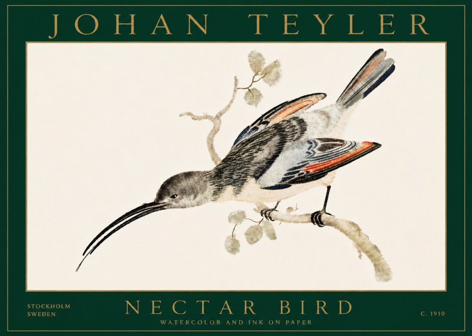 Johan Teyler Nectar Bird No5 - Juliste