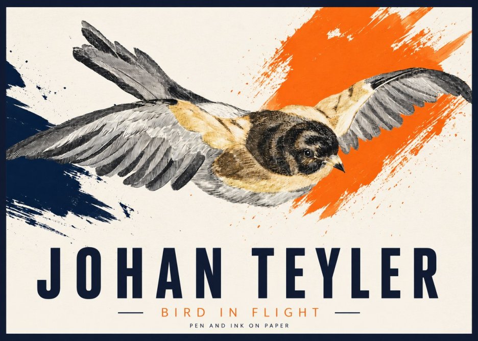 Johan Teyler Bird in Flight I No2 - Juliste