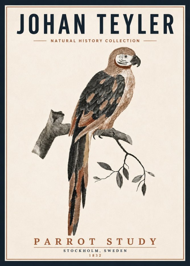 Johan Teyler Parrot Study I No5 - Juliste