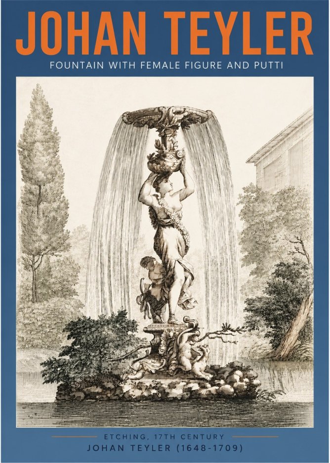Johan Teyler Fountain with Allegorical Figures No4 - Juliste