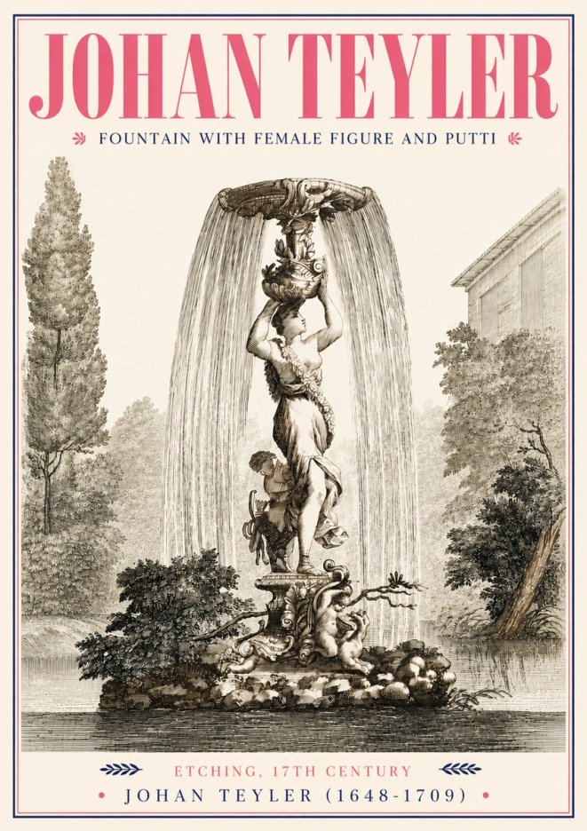 Johan Teyler Fountain with Allegorical Figures No5 - Juliste