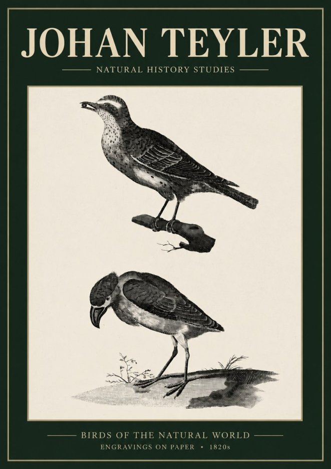 Johan Teyler Birds of the Natural World No3 - Juliste