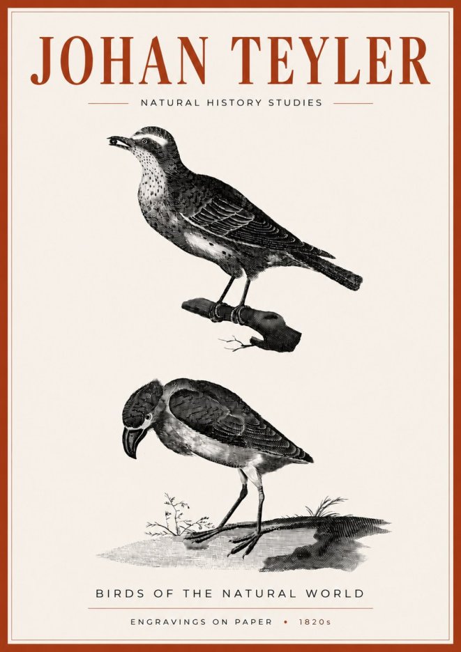 Johan Teyler Birds of the Natural World No4 - Juliste