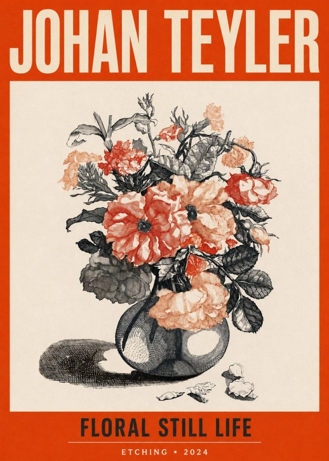 Johan Teyler Floral Still Life I No2 - Juliste