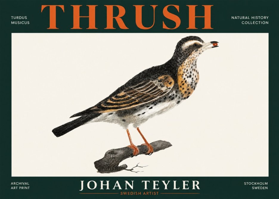 Johan Teyler Thrush No5 - Juliste