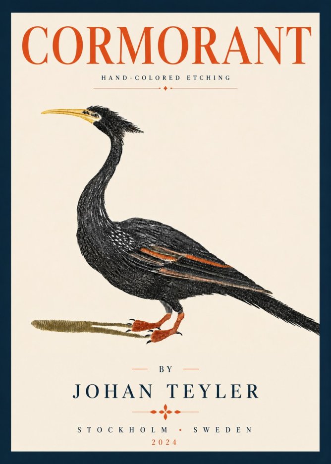 Johan Teyler Cormorant No5 - Juliste