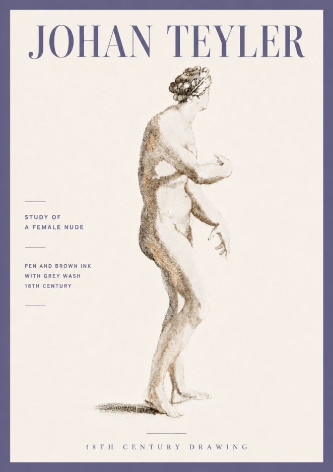 Johan Teyler Study of a Female Nude No6 - Juliste