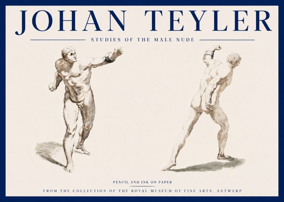 Johan Teyler Studies of the Male Nude No3 - Juliste