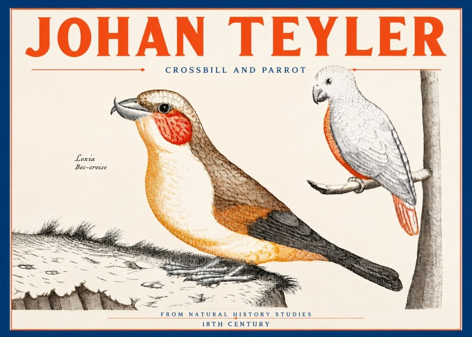 Johan Teyler Crossbill and Parrot No5 - Juliste