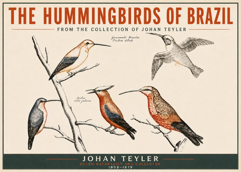 Johan Teyler The Hummingbirds of Brazil from the Collection of Johan Teyler No5 - Juliste