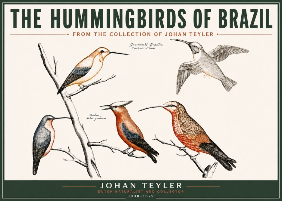 Johan Teyler The Hummingbirds of Brazil from the Collection of Johan Teyler No6 - Juliste