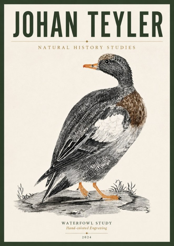 Johan Teyler Waterfowl Study No5 - Juliste