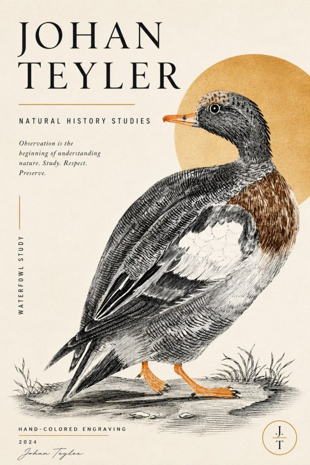 Johan Teyler Waterfowl Study No6 - Juliste