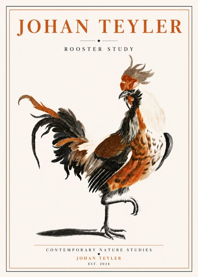 Johan Teyler Rooster Study No5 - Juliste