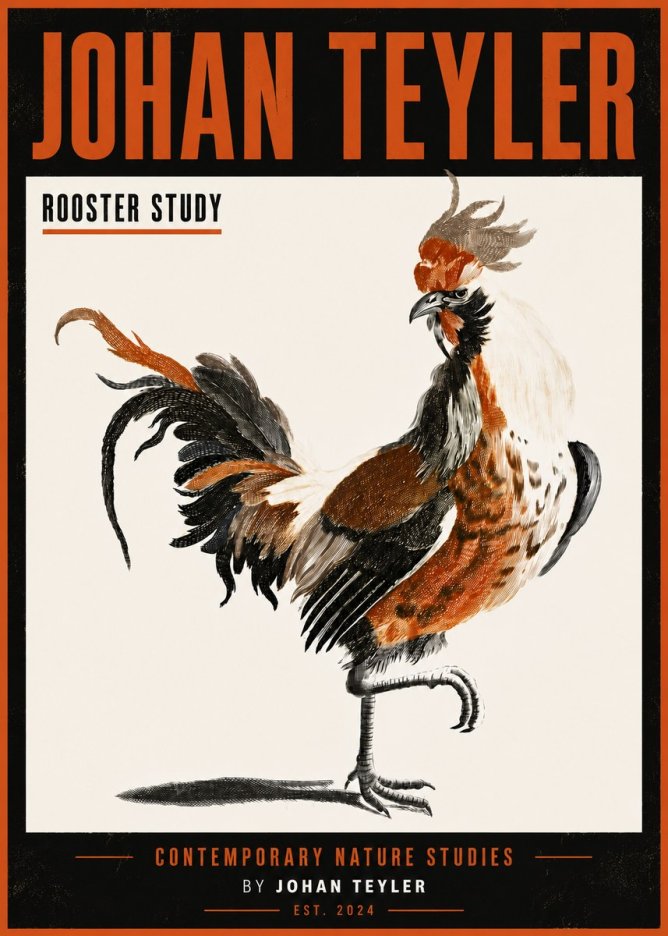 Johan Teyler Rooster Study No6 - Juliste