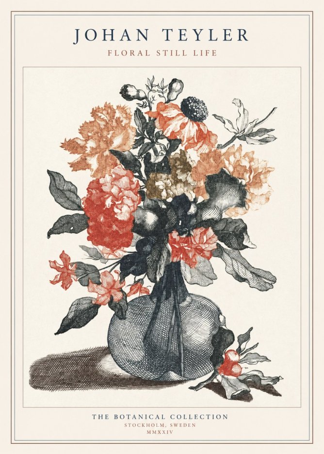 Johan Teyler Floral Still Life II No1 - Juliste