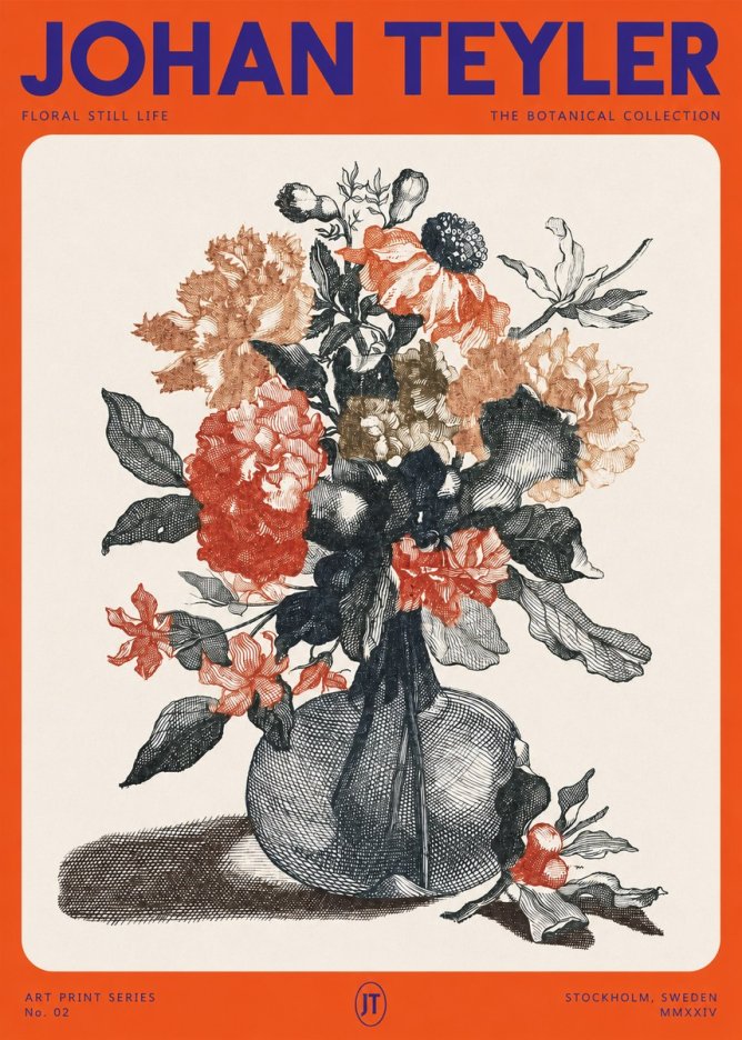Johan Teyler Floral Still Life II No2 - Juliste