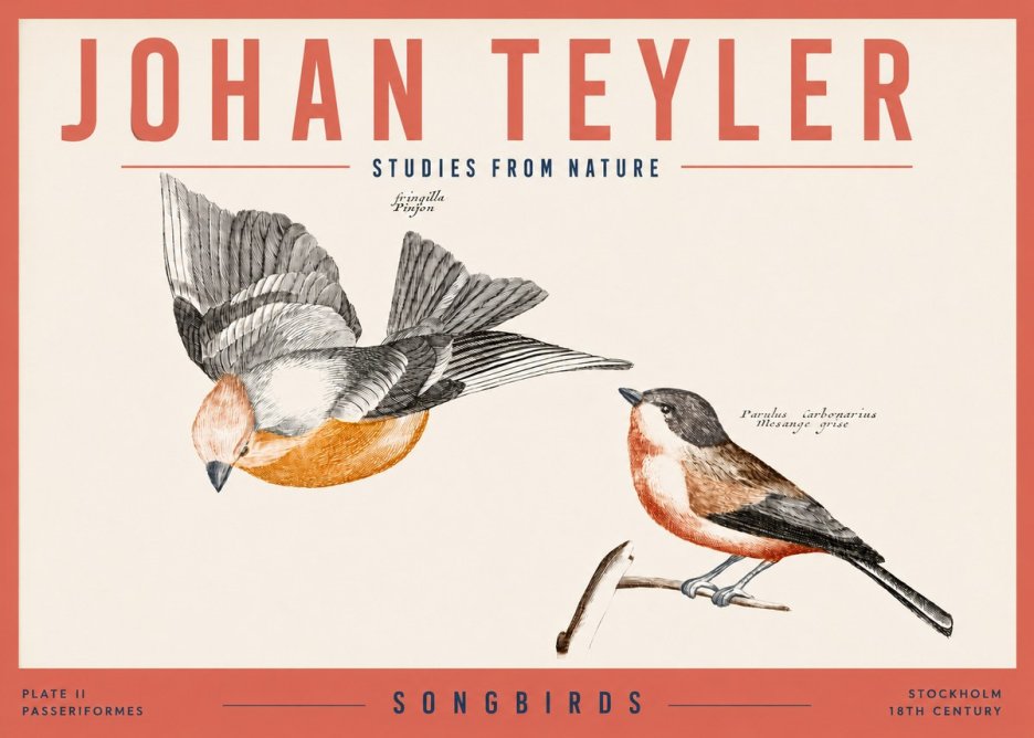 Johan Teyler Songbirds - Plate Ii No3 - Juliste