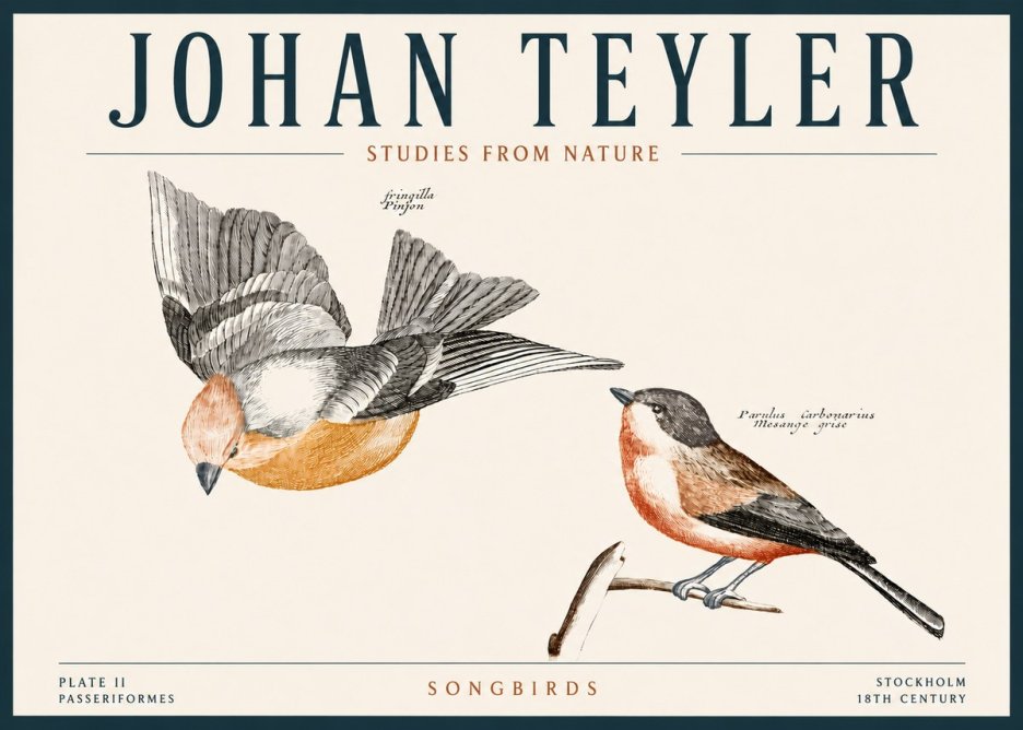 Johan Teyler Songbirds - Plate Ii No4 - Juliste