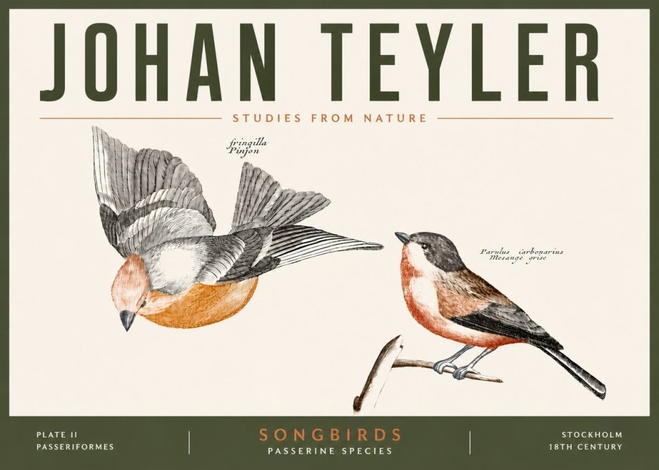 Johan Teyler Songbirds - Plate Ii No5 - Juliste