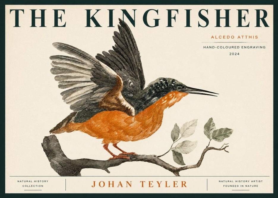 Johan Teyler Kingfisher No5 - Juliste