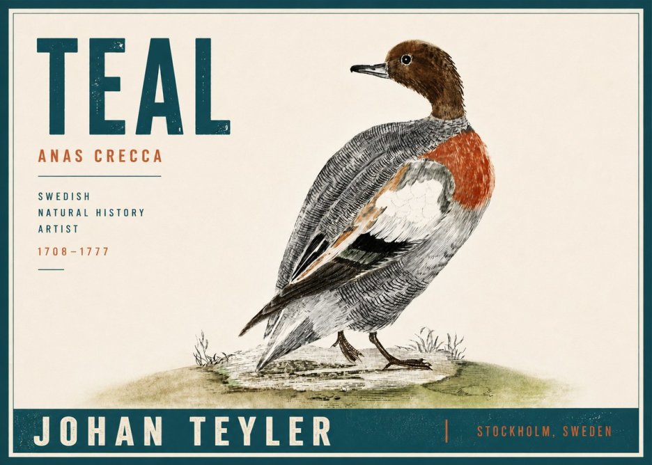Johan Teyler Teal No5 - Juliste